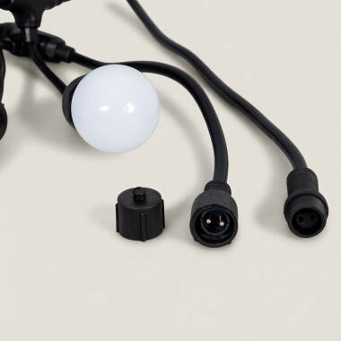 Image de Kit Guirlande Waterproof 5.5m Noire + 8 Ampoules LED E27 G45 3W de Couleurs