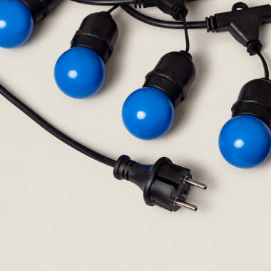 Image de Kit Guirlande Waterproof 5.5m Noire + 8 Ampoules LED E27 G45 3W de Couleurs