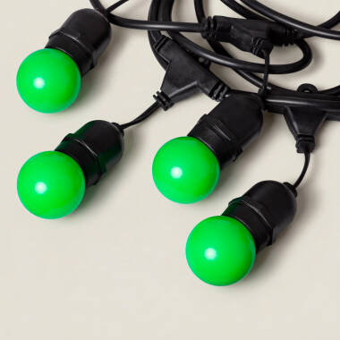 Image de Kit Guirlande Waterproof 5.5m Noire + 8 Ampoules LED E27 G45 3W de Couleurs