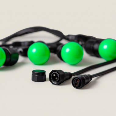 Image de Kit Guirlande Waterproof 5.5m Noire + 8 Ampoules LED E27 G45 3W de Couleurs