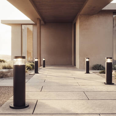 Inti 5W Stainless Steel Outdoor LED Bollard Black 30cm