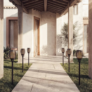 Bild von LED-Fackel Solar mit Flammeneffekt mit Spieß 1W 78 cm