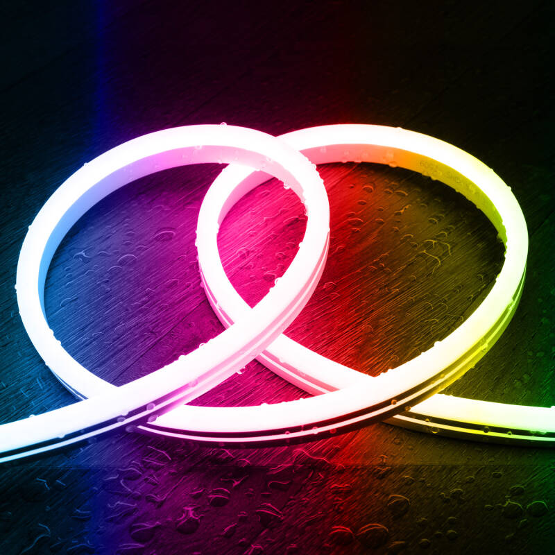 Immagine di Striscia LED Neon Regolabile 220V RGB SFLEX8 9W/m Taglio 100cm IP65 su Misura