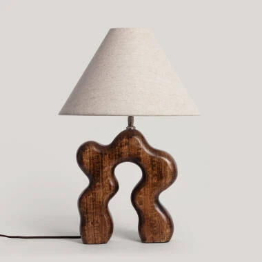 Lampe à Poser Bois Hunar I ILUZZIA
