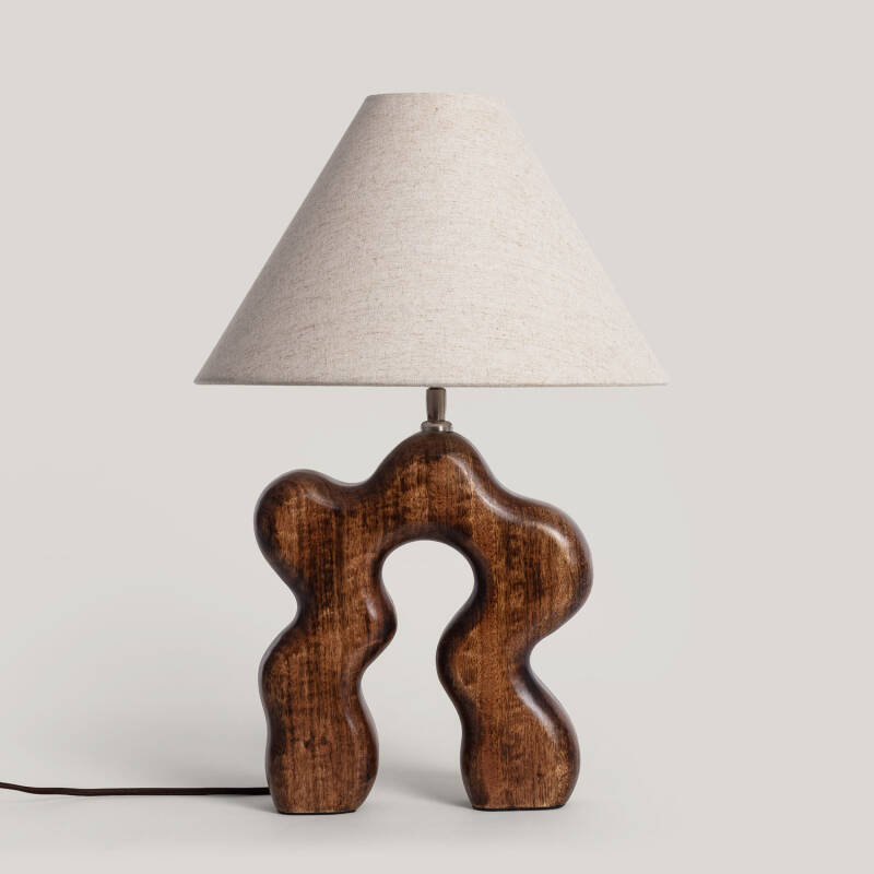Immagine di Lampada da Tavolo Legno Hunar I ILUZZIA