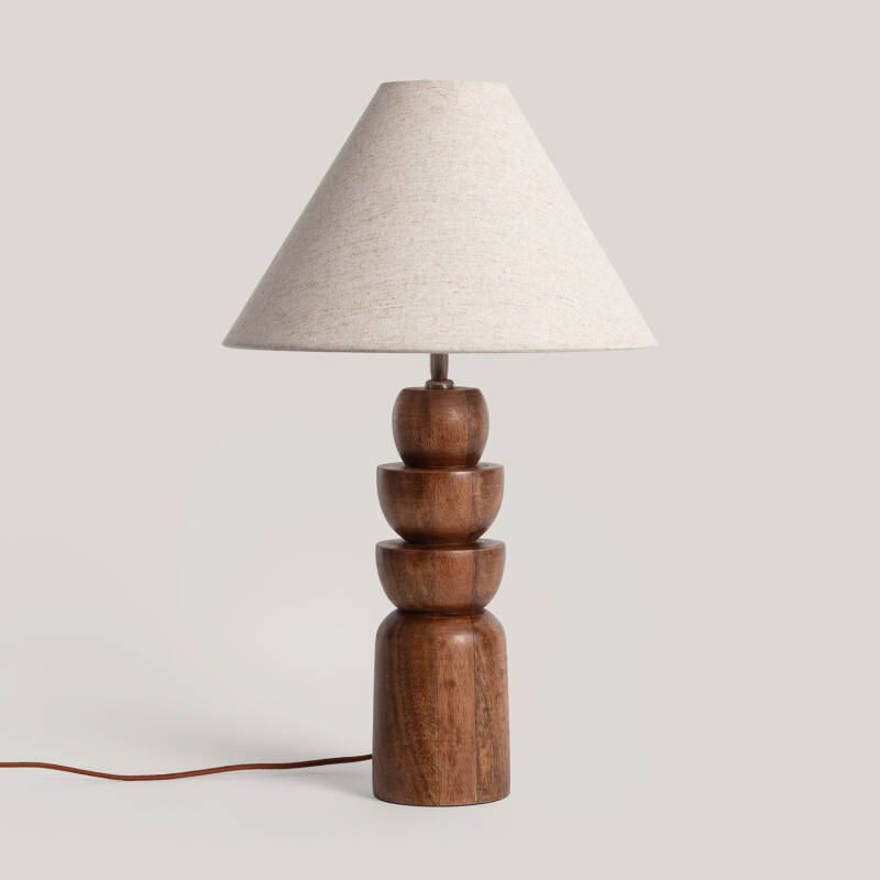 Bild von LED Tischlampe  aus Holz Adah ILUZZIA