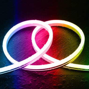 50M 220V LED Neon Strip SFLEX8 Dimmable in RGB 9W/m Cut at Every 100cm IP65 Custom Length