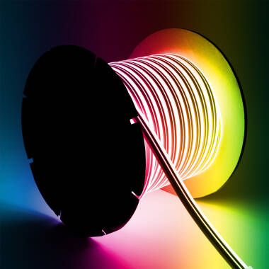 50M 220V LED Neon Strip N-FLEX8 Dimmable in RGB 9W/m Cut at every 100cm IP65