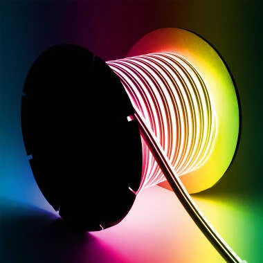 50M 220V LED Neon Strip SFLEX8 Dimmable in RGB 9W/m Cut at every 100cm IP65
