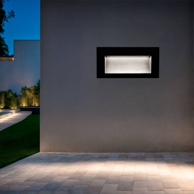 Edulis 4W Aluminium & Glass Rectangular Outdoor Recessed LED Wall Light