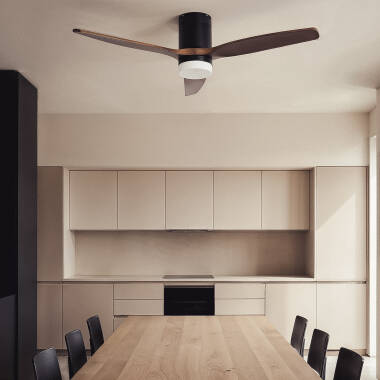 Leros Silent Ceiling Fan with Light DC Motor & Wood Blades