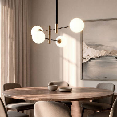 Hanglamp van Metaal en Glas Bull 4