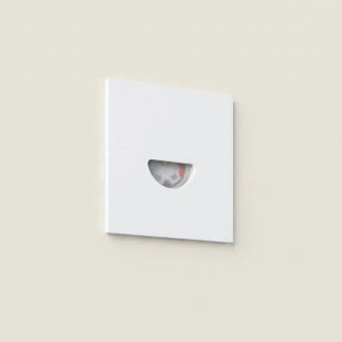 Guell 2W Square Outdoor Recessed Aluminium LED Wall Light in White