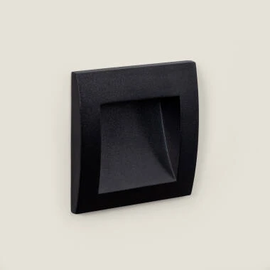 Leif 4W Square Outdoor Recessed LED Wall Light Black
