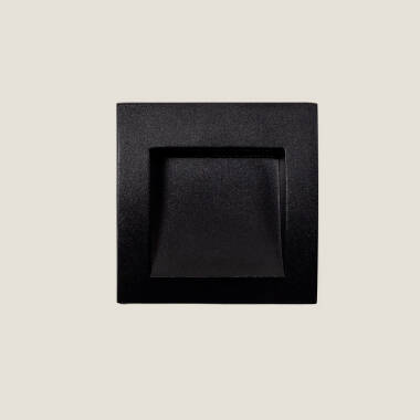 Image de Balise Extérieure LED 4W Encastrable Aluminium Murale Carrée Noire Leif