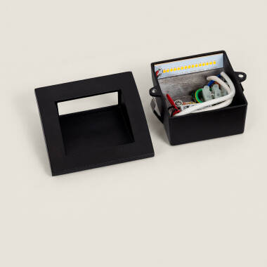 Image de Balise Extérieure LED 4W Encastrable Aluminium Murale Carrée Noire Leif