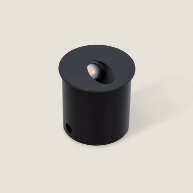 Image of Boiler 3W Round Outdoor Recessed LED Wall Light Grey