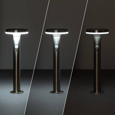 Bild von LED-Bodenstehleuchte Solar Aussen 6W 45cm mit Bewegungsmelder Helios Inox