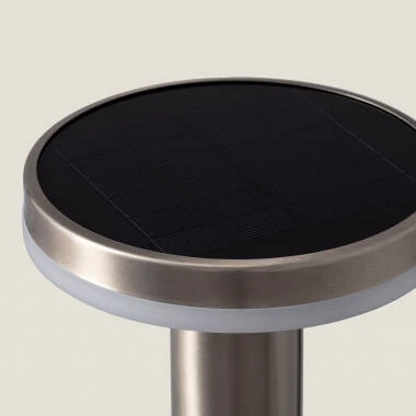 Image de Balise LED Solaire Extérieure Helios Inox 6W en Saillie sur Pied 45cm avec Détecteur de Mouvement Helios Inox