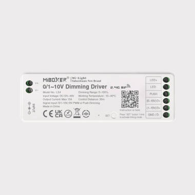 LED Dimmer 0/1-10V für LED Streifen 12-24-48V MiBoxer LS4 kompatibel mit RF-Fernbedienung und Taster