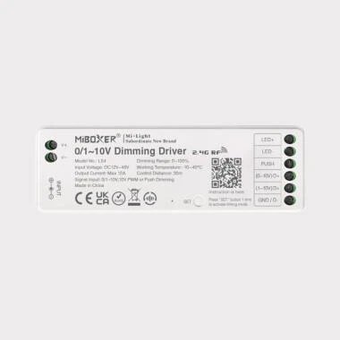 Variateur LED 0/1-10V pour Ruban LED 12-24-48V MiBoxer LS4 Compatible avec Télécommande RF et Bouton-Poussoir