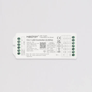 Sterownik Taśm LED Monokolor/CCT/RGB/RGBW/RGB+CCT 12–24–48V MiBoxer PR5 zgodny z pilotem RF High Power