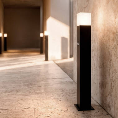 Augusta Bollard Light with PIR Motion Detection in Black 74cm