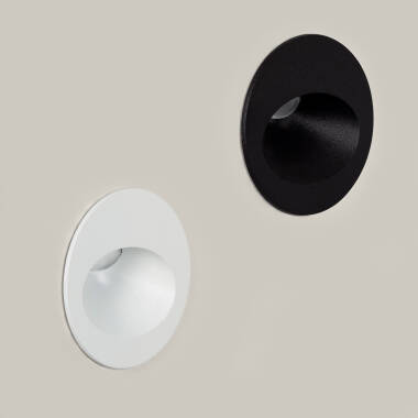Image of Coney 3W Round Outdoor Recessed LED Wall Light White