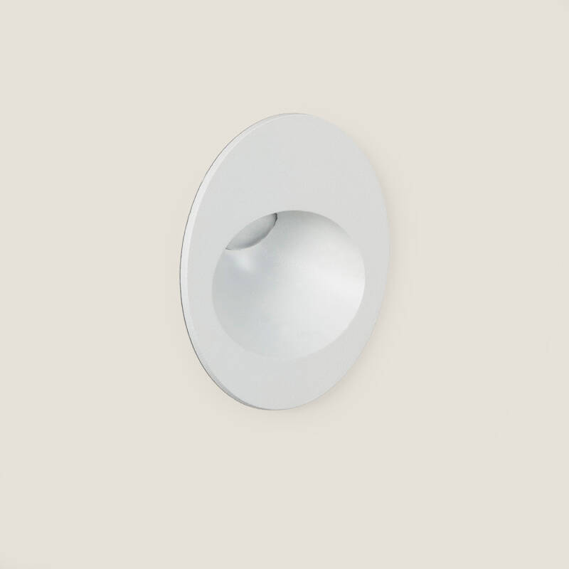 Image of Coney 3W Round Outdoor Recessed LED Wall Light White