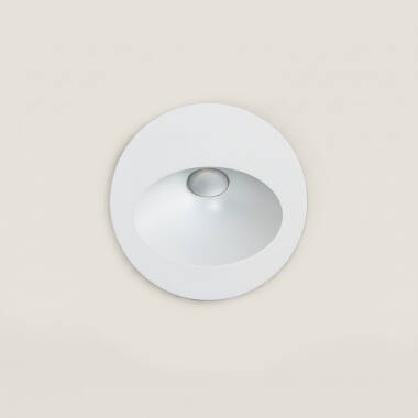 Image of Coney 3W Round Outdoor Recessed LED Wall Light White
