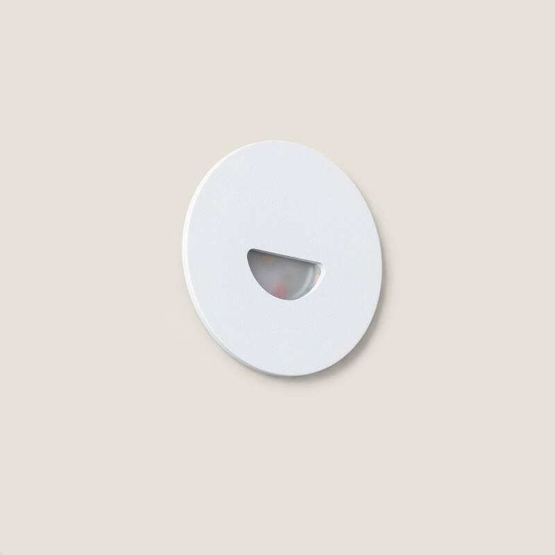 Image of Guell 2W Round Outdoor Recessed LED Wall Light in White