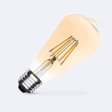 E27 6W Dimmable LED Filament Bulb ST64 600 lm Gold