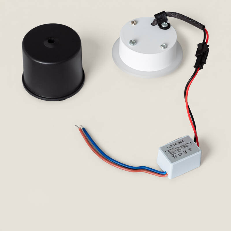 Image of Occulare 3W Round Recessed LED Wall Light Black