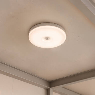 Plafon LED 12W Okrągły Ø216 mm No Flicker z Czujnikiem Ruchu i Zmierzchu PIR