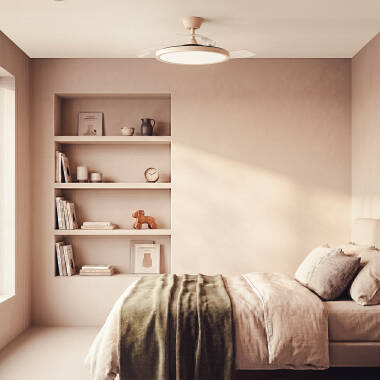 Bild von Deckenventilator mit Licht Lautlos DC einziehbare Flügel Kleon