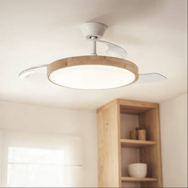 Deckenventilator mit Licht, geräuscharm, DC, einziehbare Flügel, Dari