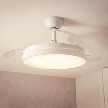 Bild von Deckenventilator mit Licht, geräuscharm, DC, einziehbare Flügel, Kaios