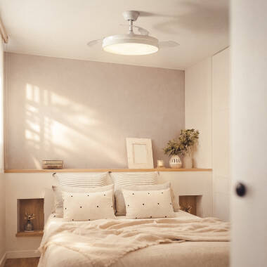 Bild von Deckenventilator mit Licht, geräuscharm, DC, einziehbare Flügel, Kaios