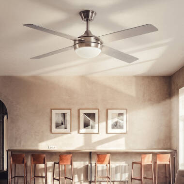 Bild von Deckenventilator mit Licht, geräuscharm, DC, Holzflügel, Navy Evo