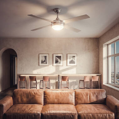 Bild von Deckenventilator mit Licht, geräuscharm, DC, Holzflügel, Navy Evo