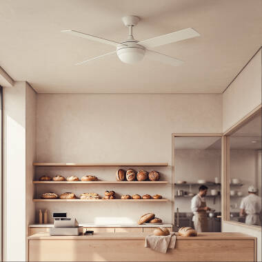 Ventilateur de Plafond avec Éclairage Silencieux DC Pales en Bois Navy Evo