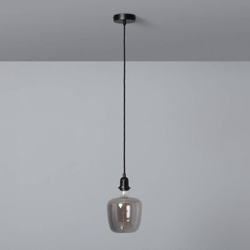 Image de Support à Douille pour Suspension avec Câble Textile Tressé Noir