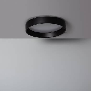 Bild von LED Deckenleuchte 20W Rund Metall Ø450 mm Schwarz Design