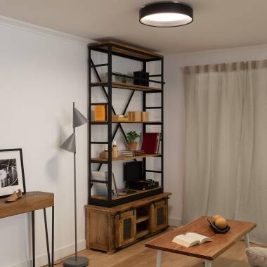 Image de Plafonnier LED Rond 20W Métal Ø450 mm Noir Design