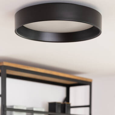 Image de Plafonnier LED Rond 20W Métal Ø450 mm Noir Design