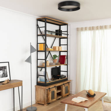 Image de Plafonnier LED Rond 20W Métal Ø450 mm Noir Design
