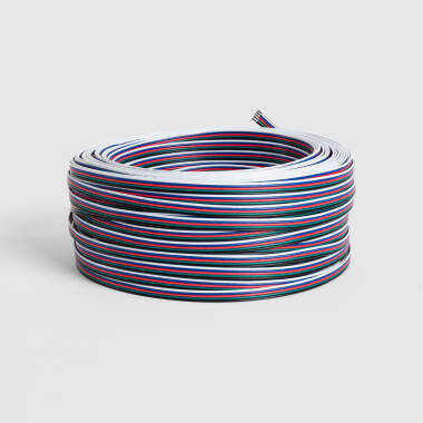 Rolle 100m Elektrokabelschlauch flach 0,5 mm² für LED-Streifen