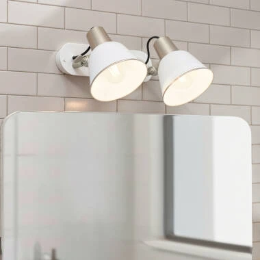 Lampe Murale Salle de Bain Métal 2 Spots Birzay