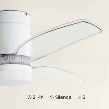 Bild von Deckenventilator mit Licht Lautlos DC Holzflügel Leros