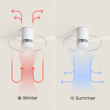 Bild von Deckenventilator mit Licht Lautlos DC Holzflügel Leros